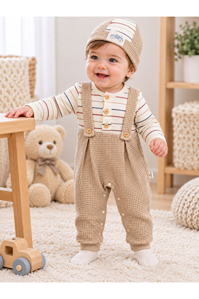 bebekyol Waffle Cart Baby Boy Jumpsuit