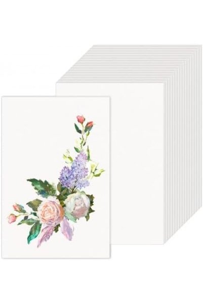 GENERAL 100 pieces White blank card A6, 14.8x10cm, 250g/m², DIY greeting drawing card