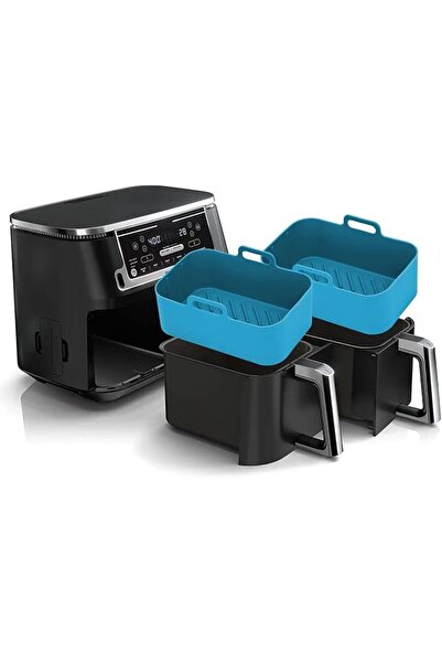 MAKINGTEC 2-Pack Silicone Air Fryer Pots for Ninja Foodi Dual DZ201/DZ401, 8 ...