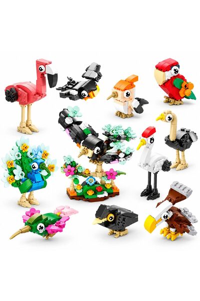 Flippy Set de Constructie, Flippy, Model Pasari 10 in 1, 309 Piese, 10 Modele...