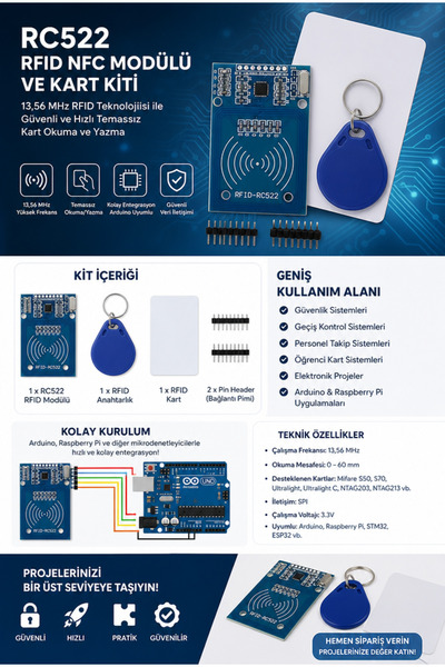 online shopping dsg store RC522 RFID NFC Modülü 13.56MHz Kart Okuyucu Kart ve...