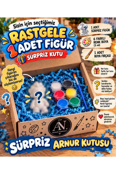 Genel Markalar Rastgele Kutu Konseptli Taş Boyama Seti 1 Figürlü – 6 Renk Boy...