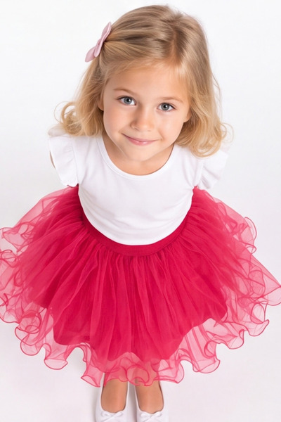 ESİLA KİDS Girl's Red Skirt with Sequins 2-14 Years Old