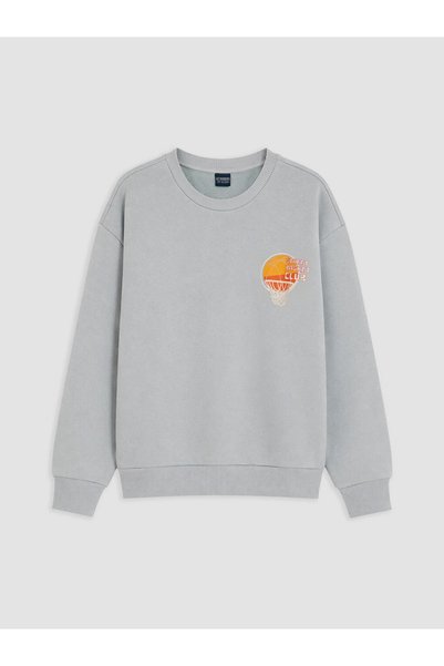 LC Waikiki Green Printed Boys' Thick Sweatshirt