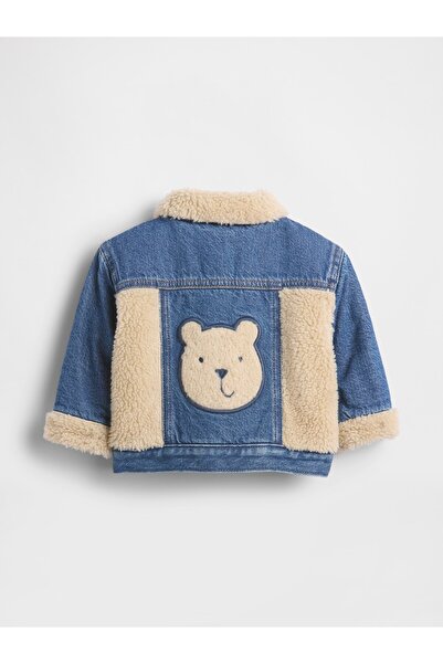 GAP Bebek Mavi UltraSoft Denim & Sherpa Bear Ceket