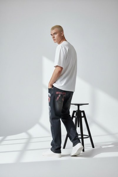Urban Collection Pantaloni din denim imprimați Urbancollection