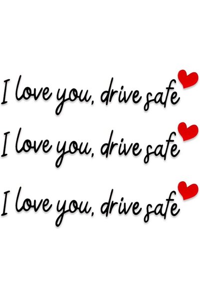 SYOSI 3PCS "I Love You Drive Safe" Mirror Stickers – Cute Red Heart Car Decal...