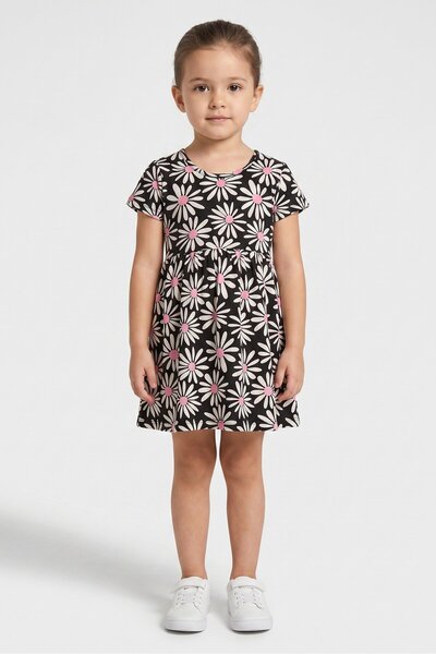 Picapino Toddlers Girl 2 Pieces Floral Print Dresses, Multicolor