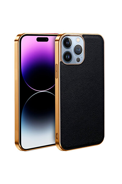 ERBORD Husă iPhone 13 Pro, Piele de vacă, Negru