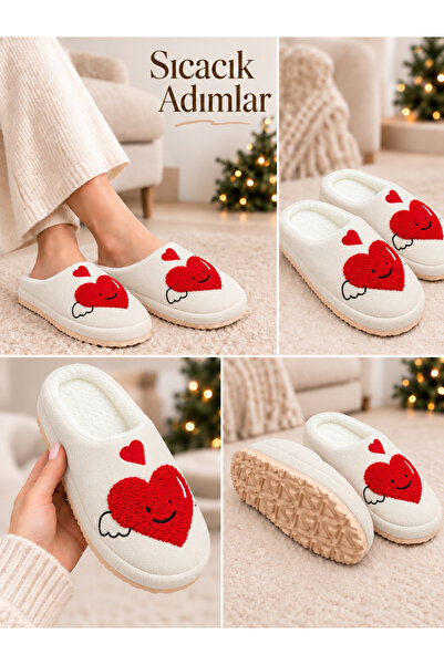 Behtah Kundura Women's House Slippers Plush Christmas New Year Heart Figured ...