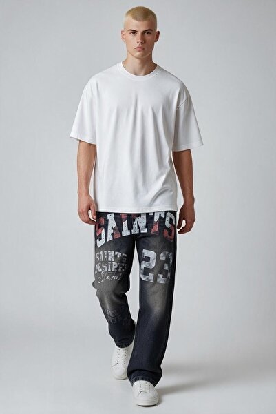 Urban Collection Pantaloni din denim imprimați Urbancollection