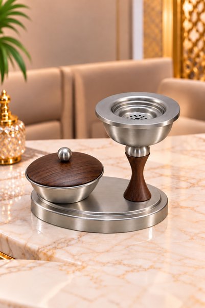 Generic مبخرة طقم فضي بقاعدة