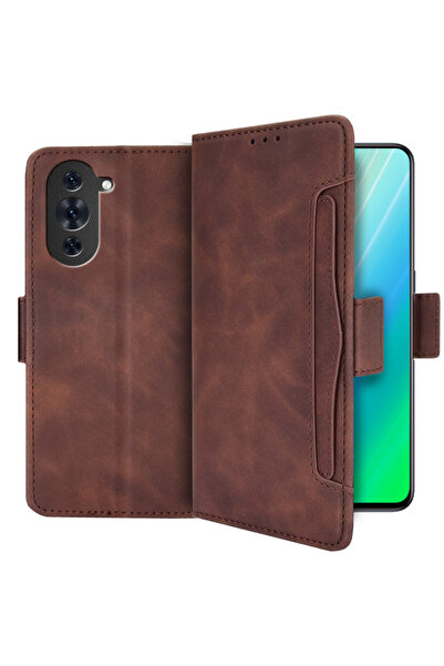 XGSM Husă tip carte pentru Huawei Nova 10 4G, cu slot pentru carduri, Maro