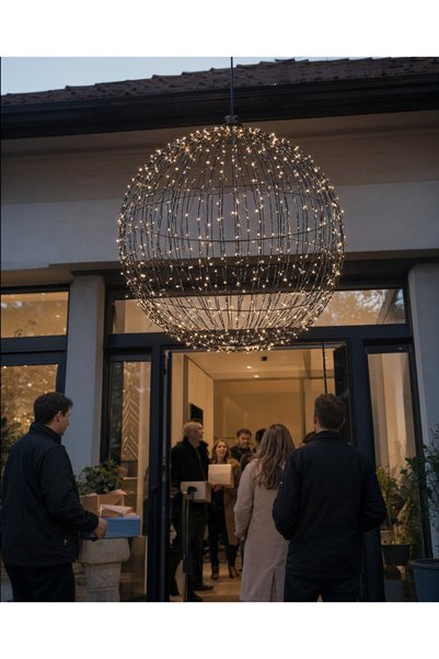 OEM Ghirlandă luminoasă Twinkle mare, 256 LED-uri, Ø47,5 cm, alb cald, tempor...