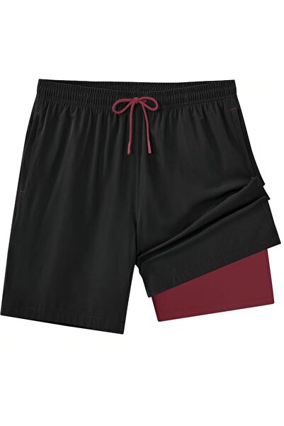 Zoofly Mens Swim Trunks 2 in 1 Swim Shorts Quick Dry Board Shorts with Compre...