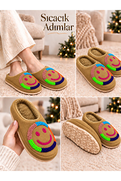 Behtah Kundura Women's House Slippers Plush Christmas New Year Smiling Face F...