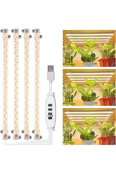 AZONEE شرائط إضاءة LED للنباتات الداخلية، طيف كامل 3500K، 192 مصباح LED، شريط...