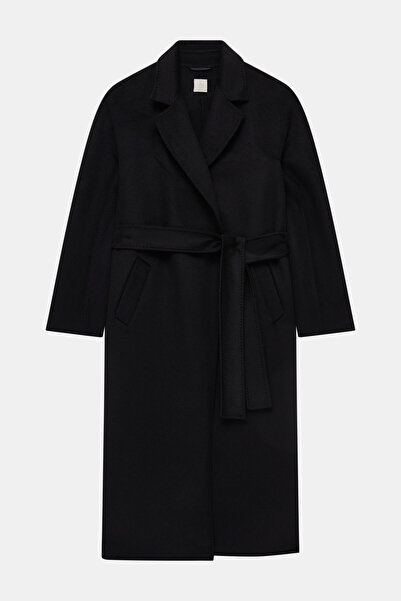 W Collection SİYAH DOUBLE FACE YÜN MANTO