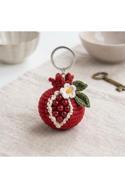 Genel Markalar El Örgüsü Nar Boncuklu Çanta Süsü Amigurumi Anahtarlık