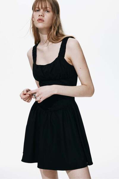 H&M Gathered twill dress