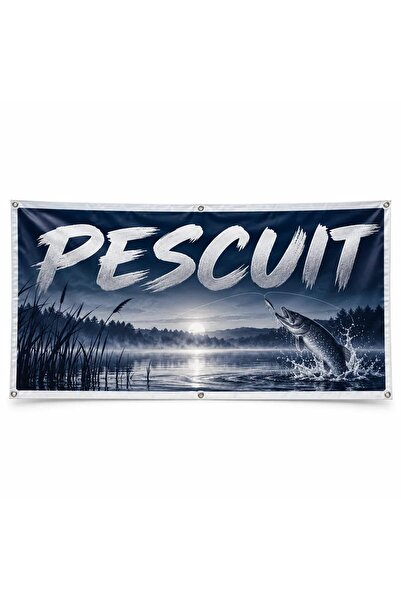 ShopPrint Banner pescuit – model panoramic, 100x50 cm, frontlit cu tiv și capse