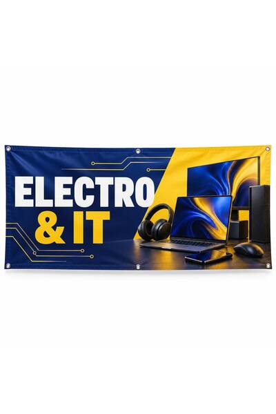 ShopPrint Banner electro & IT – model fotografic, 100x50 cm, frontlit cu tiv ...