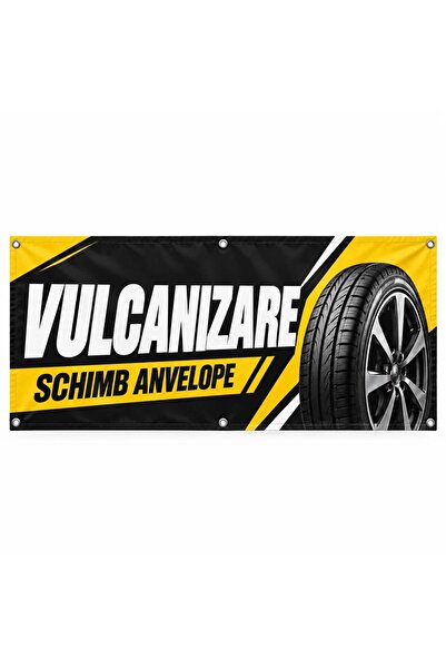ShopPrint Banner vulcanizare — model anvelope, 100x50 cm, frontlit cu tiv și ...