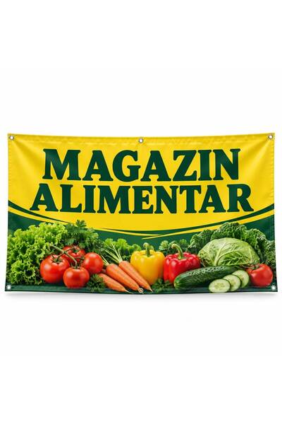 ShopPrint Banner magazin alimentar – model fotografic, 100x50 cm, frontlit cu...