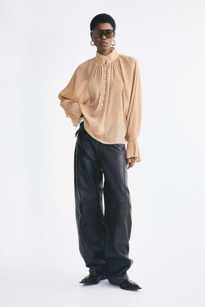 H&M Crinkled button-top blouse