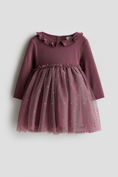 H&M Tulle-skirt cotton dress