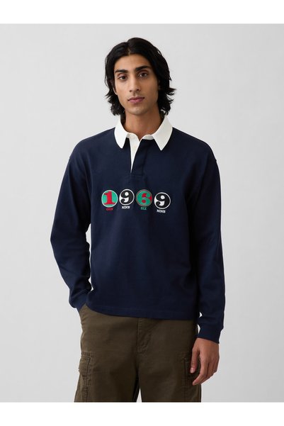 GAP Erkek Lacivert Robert Indiana 1969 Polo T-Shirt