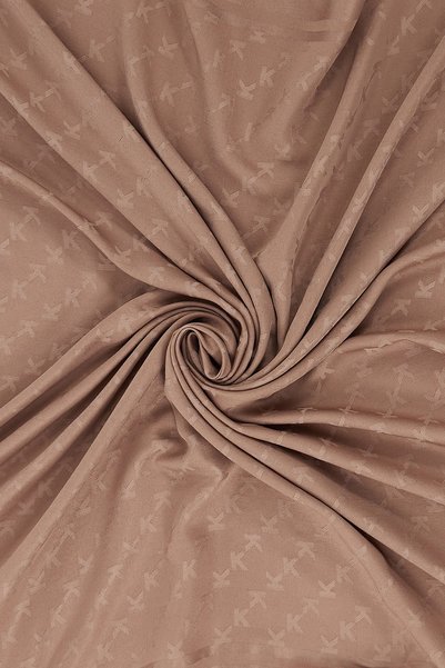 Kayra Logo Cotton Viscose Scarf Dark Mink