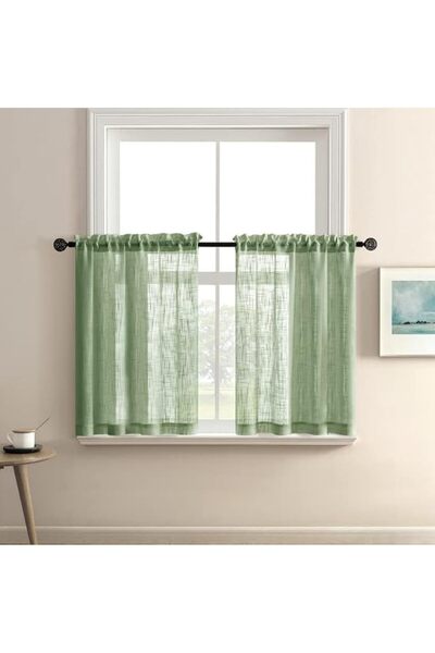 XTMYI Off White Small Window Curtains for Bedroom 2 Panels Set Short Tier Caf...