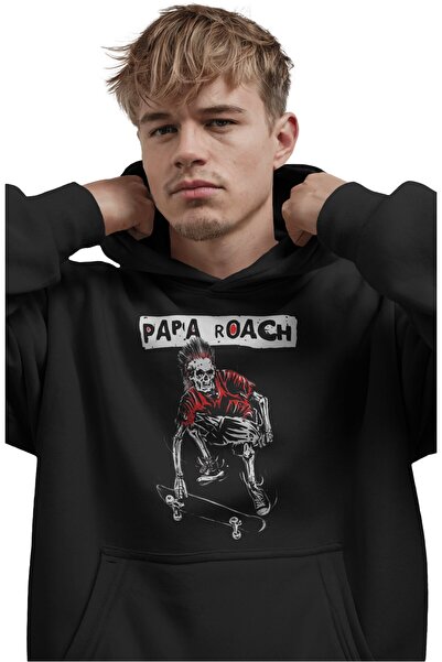 SEVBANO Hanorac premium oversize unisex cu imprimeu frontal Papa Roach Rock M...