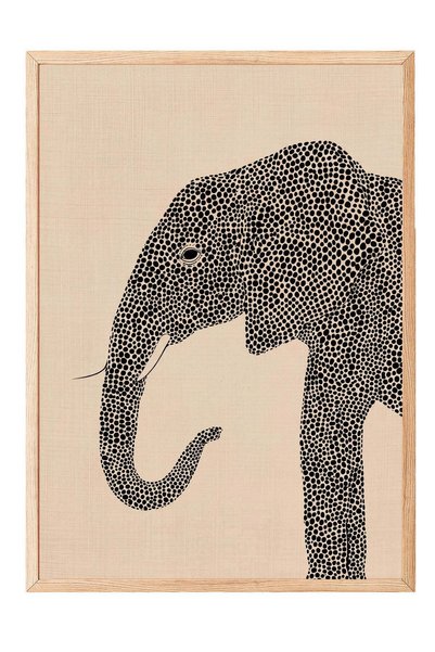 Postifull Geometric Elephant Pattern Poster – Wooden Framed Artwork No:160278