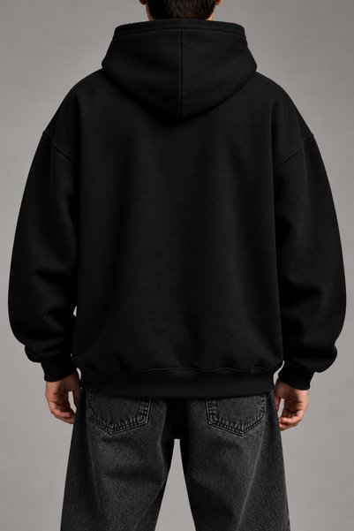 ship master Men's Oversize Hooded Sweatshirt Reap Graphic Printed 3 Thread