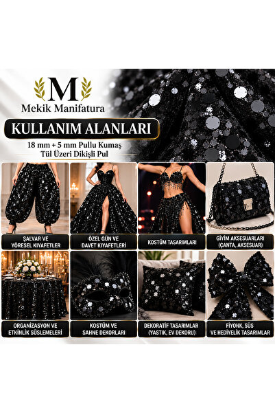 MEKİK MANİFATURA 18 mm & 5mm Sequin Fabric