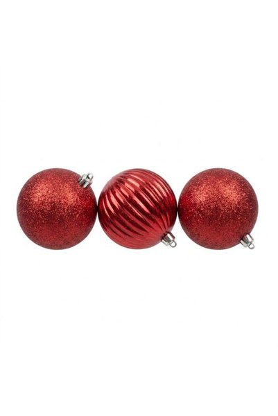 Noname Set globuri decorative roșii 10 cm, 3 bucăți