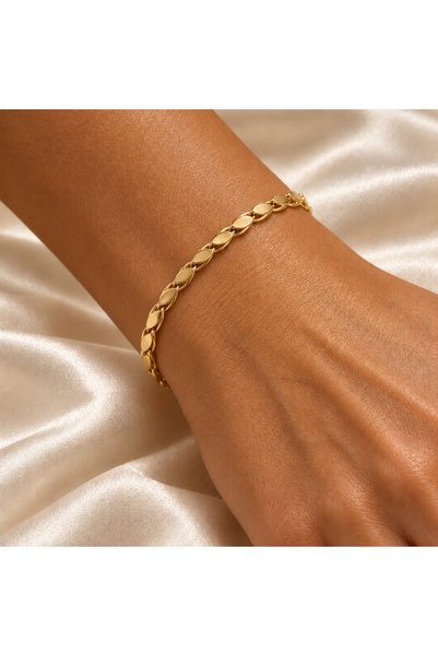 Soleildor Xuping Bracelet Xp Stamped Barley Chain Steel Bracelet (15 cm Chain...