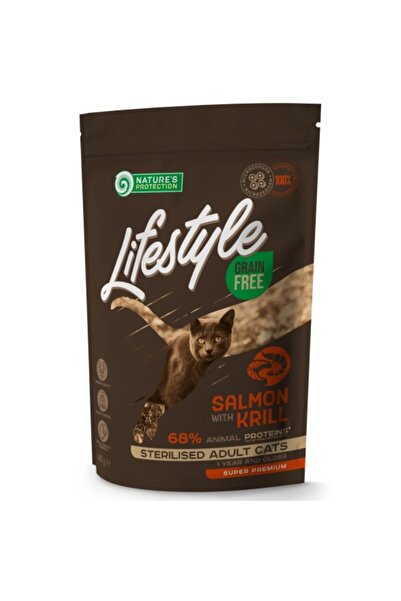 Nature's Protection Hrana uscata pentru pisici Lifestyle, Salmon with krill S...
