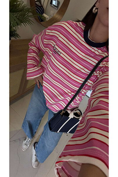 BİRCANÇİL Yefra Pembe Çizgili Sweat