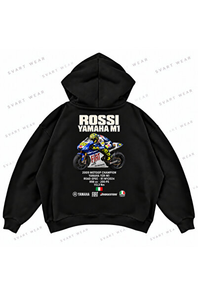 SVART WEAR فالنتينو روسي · ياماها YZR-M1 · 2009 هودي بطباعة أمامية وخلفية كبي...