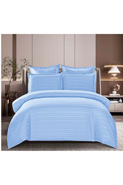 Truva Home Lenjerie de Pat Dublu | Damasc Premium, Hotelier | 6 Piese | Cearc...
