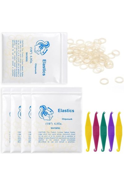 Annhua 1/8" Orthodontic Elastic Rubber Bands, 500 Pack, Natural, Heavy 4.5 Oz...