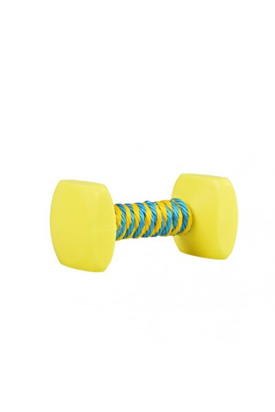 Duvo Plus Duvo+ Dogtoy Dumbbell With Rope 10 X 5Cm - Blue/Yellow