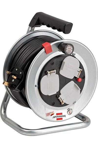 Brennenstuhl بكرة كابل Garant S Compact، بطول 15 متر مع مقبس ثلاثي الاستخداما...