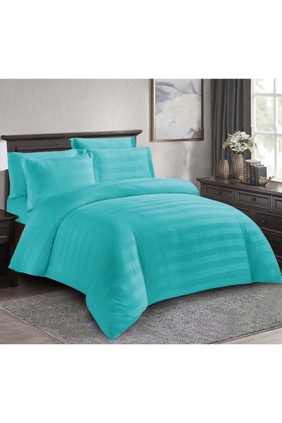 Truva Home Lenjerie de Pat Dublu Damasc Premium 6 Piese Cearceaf Pat 230x250 ...