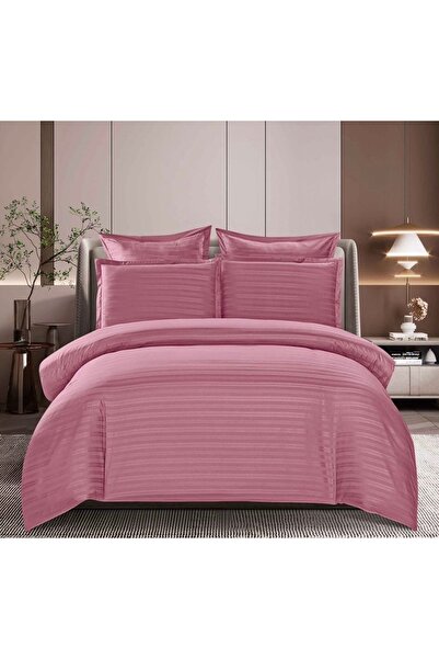 Truva Home Lenjerie de Pat Dublu | Damasc Premium, Hotelier | 6 Piese | Cearc...