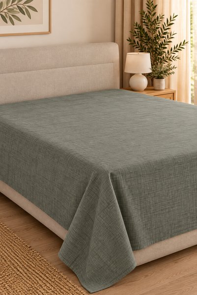 Cottonest Cearșaf plat din bumbac premium, dublu, 220x240 cm, verde