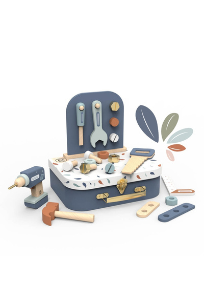 Speedy Monkey Portable suitcase with wooden tools, for Boy age 45722